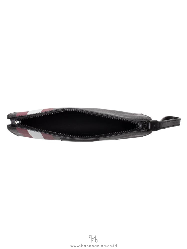 BALLY Men Skid Clutch Bag Black Red