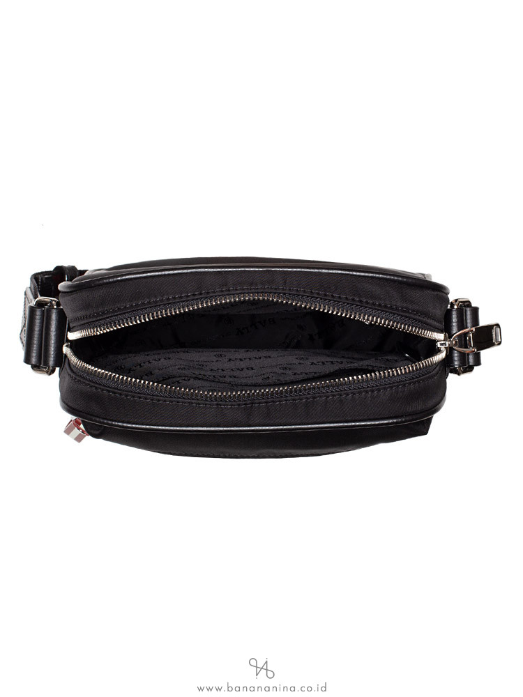 BALLY Men Faara Nylon Crossbody Bag Black Red