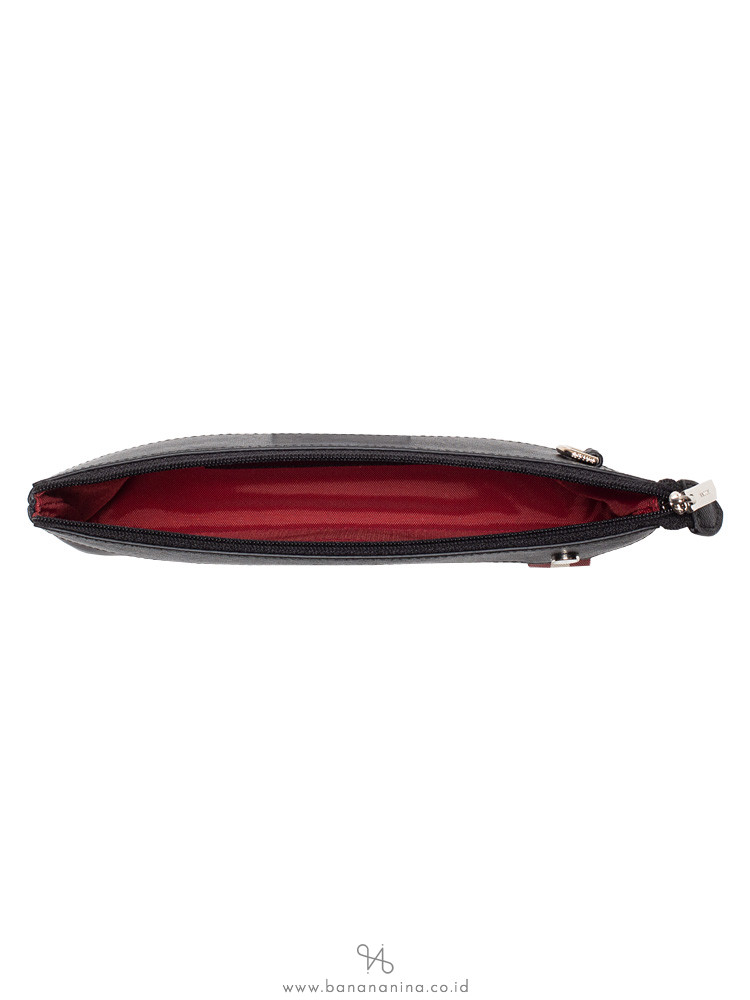 BALLY Men Teryer Fabric Pouch Black Red