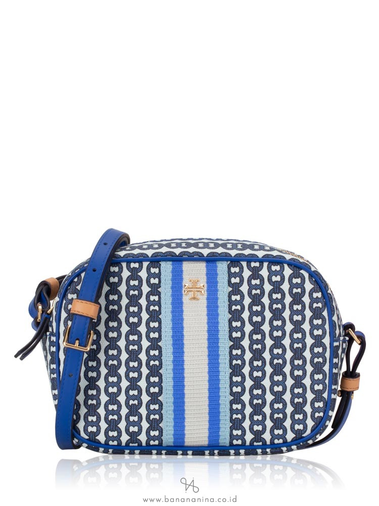 TORY BURCH Gemini Link Canvas Mini Bag Bondi Blue