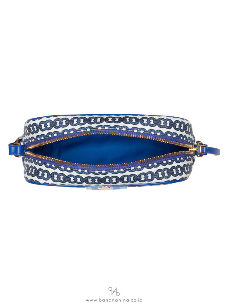 TORY BURCH Gemini Link Canvas Mini Bag Bondi Blue