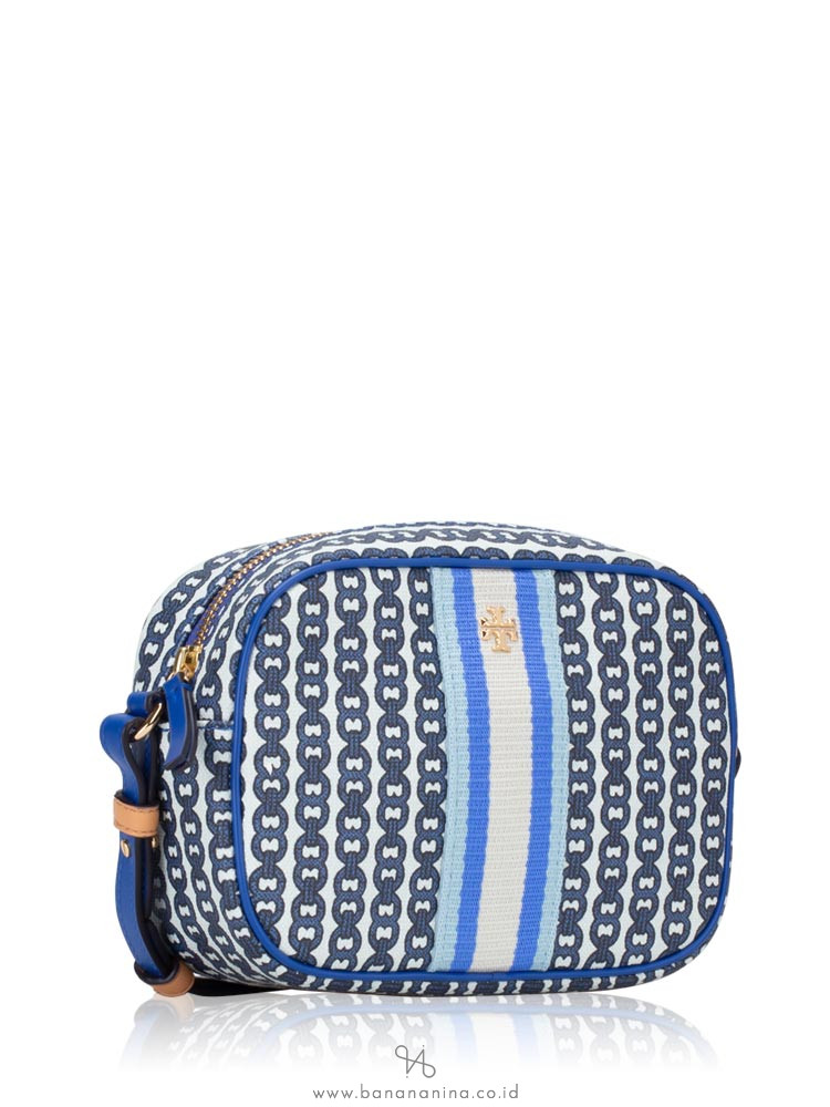 TORY BURCH Gemini Link Canvas Mini Bag Bondi Blue
