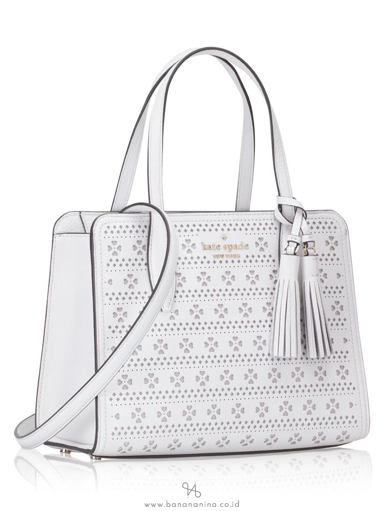 KATE SPADE Rowe Perf Small Top Zip Satchel Whitedove
