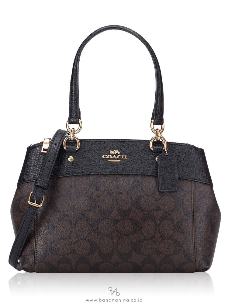 COACH 26139 Signature Mini Brooke Carryall Brown Black