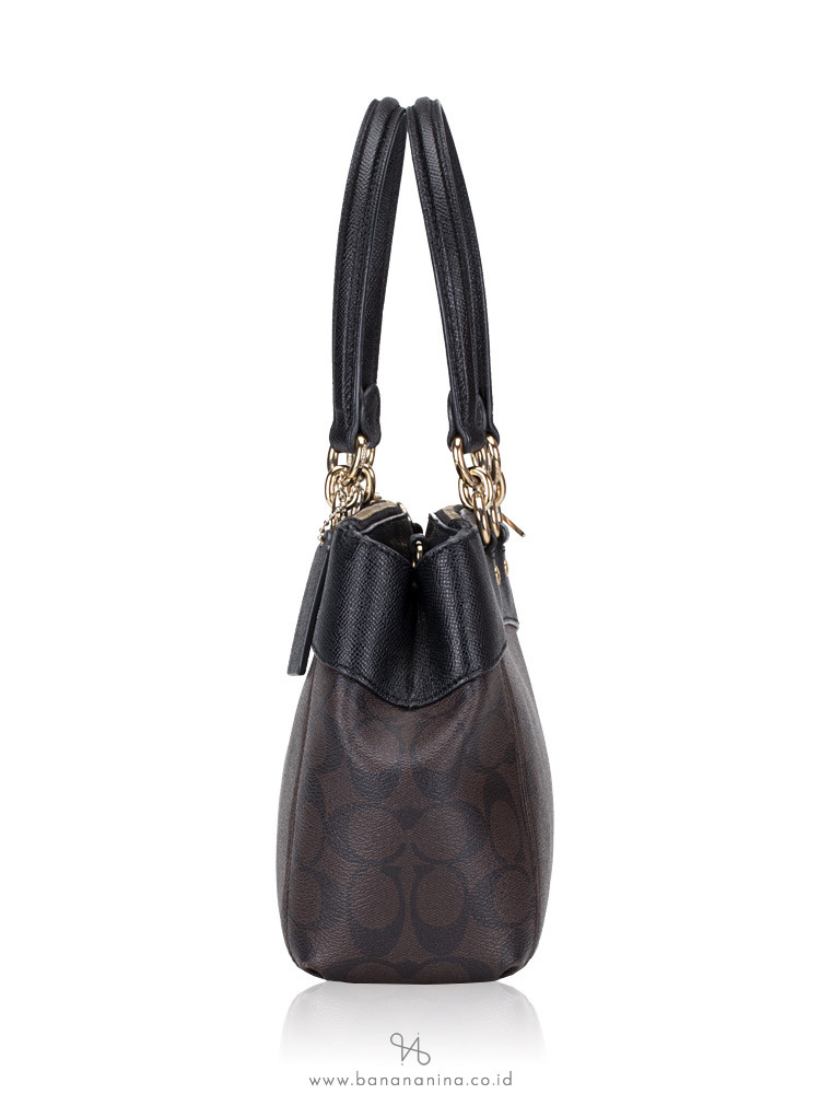 COACH 26139 Signature Mini Brooke Carryall Brown Black