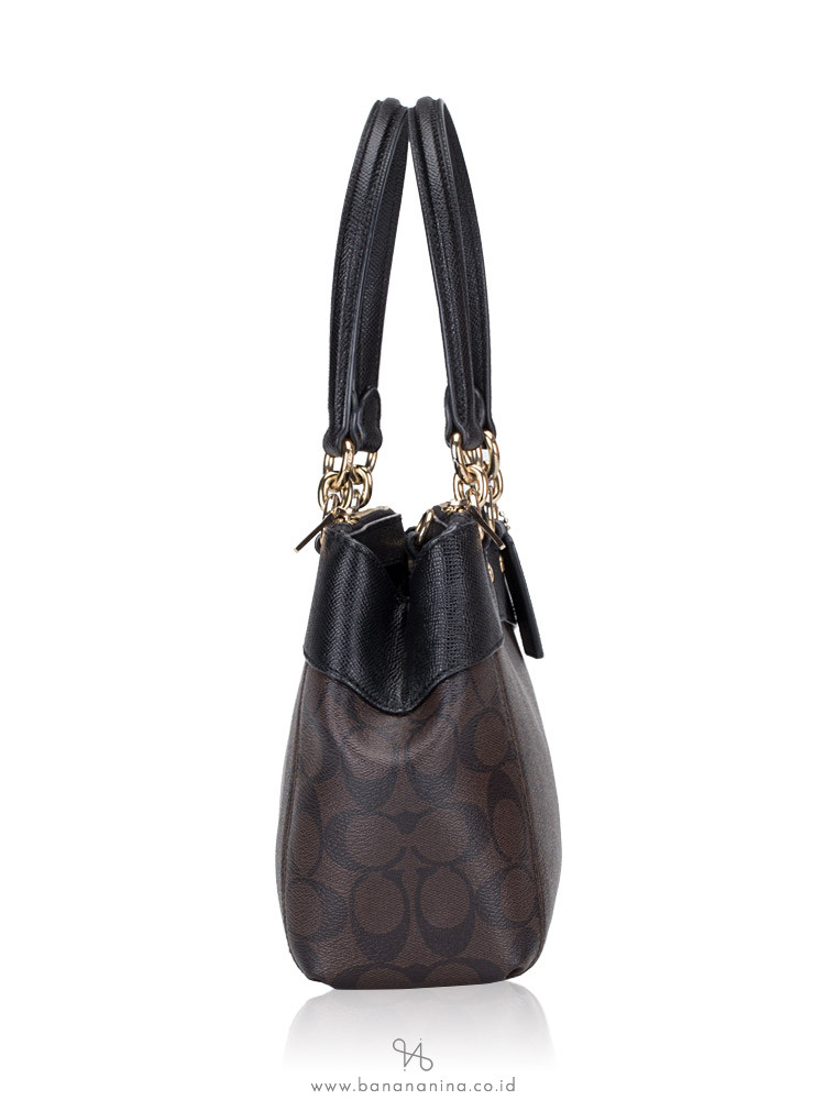 COACH 26139 Signature Mini Brooke Carryall Brown Black