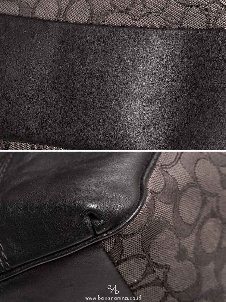 COACH 27579 Outline Signature Lexy Shoulder Bag Black Smoke