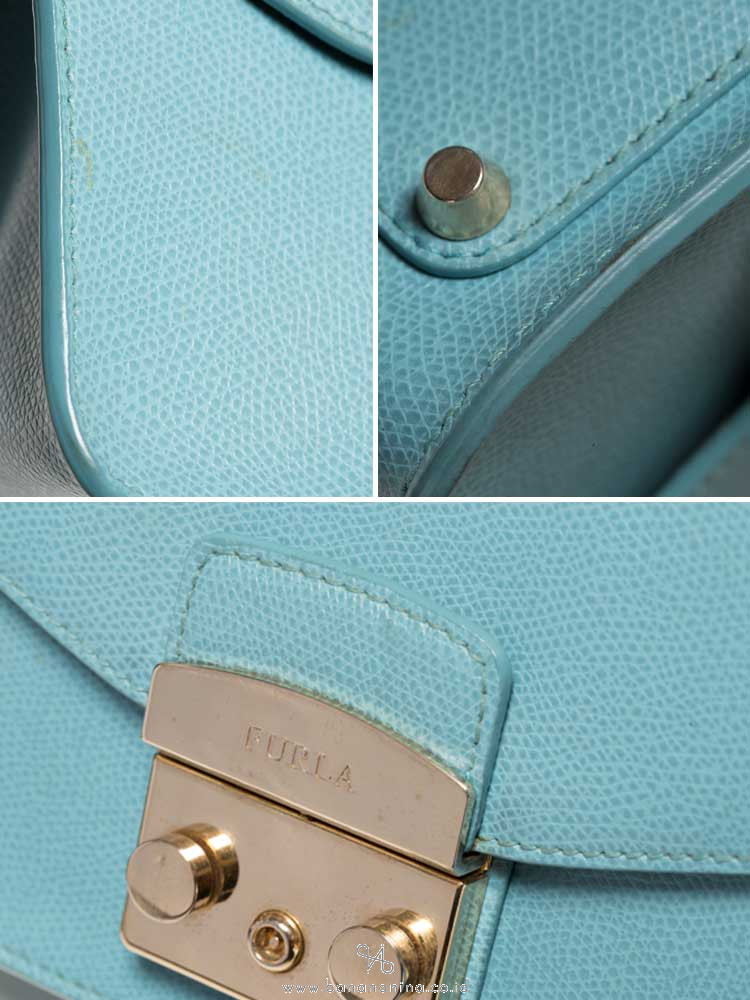 FURLA Metropolis Chain Shoulder Bag Baby Blue