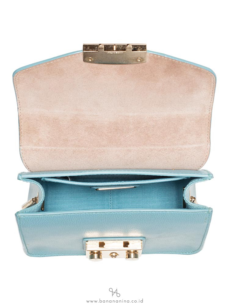 FURLA Metropolis Chain Shoulder Bag Baby Blue