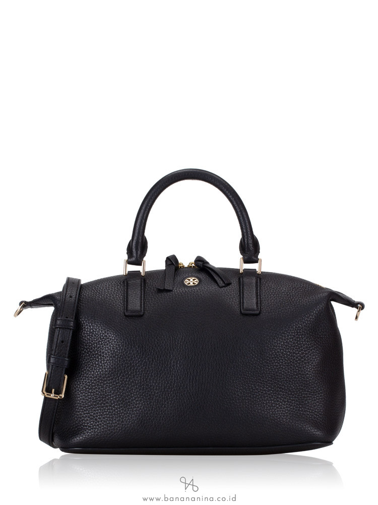TORY BURCH Brody Leather Small Slouchy Satchel Black
