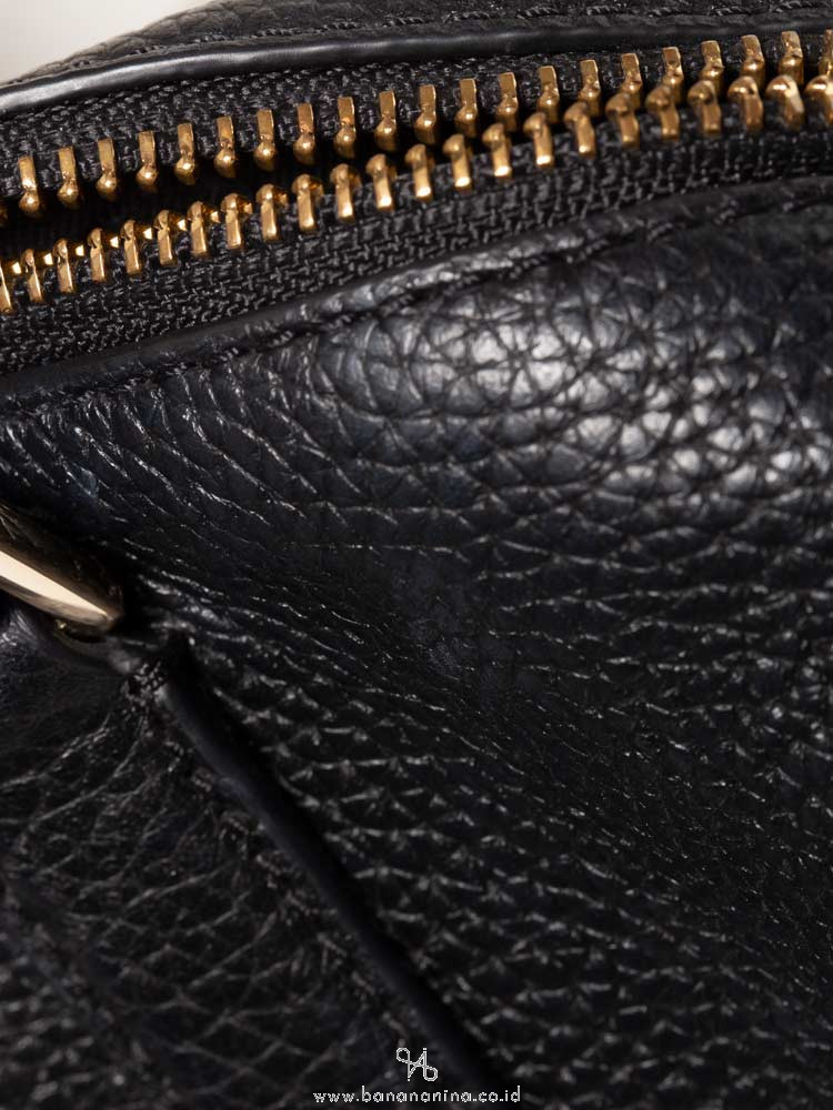 TORY BURCH Brody Leather Small Slouchy Satchel Black
