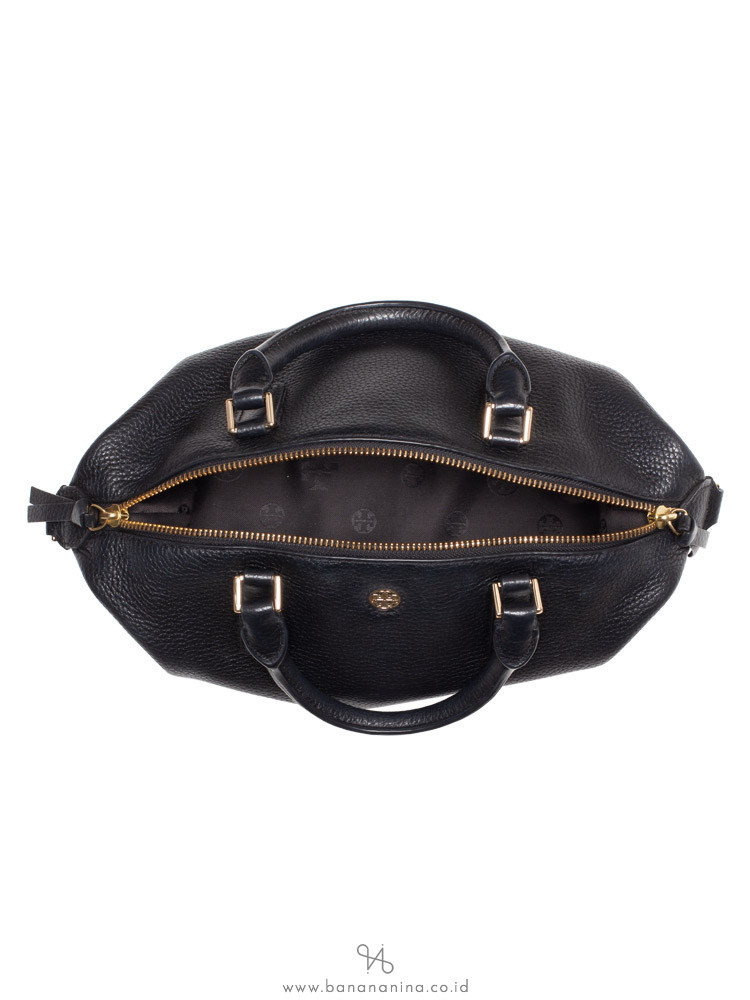 TORY BURCH Brody Leather Small Slouchy Satchel Black