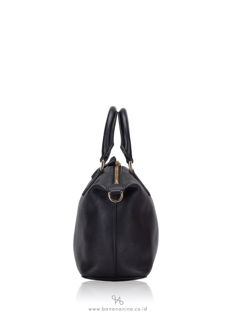 TORY BURCH Brody Leather Small Slouchy Satchel Black