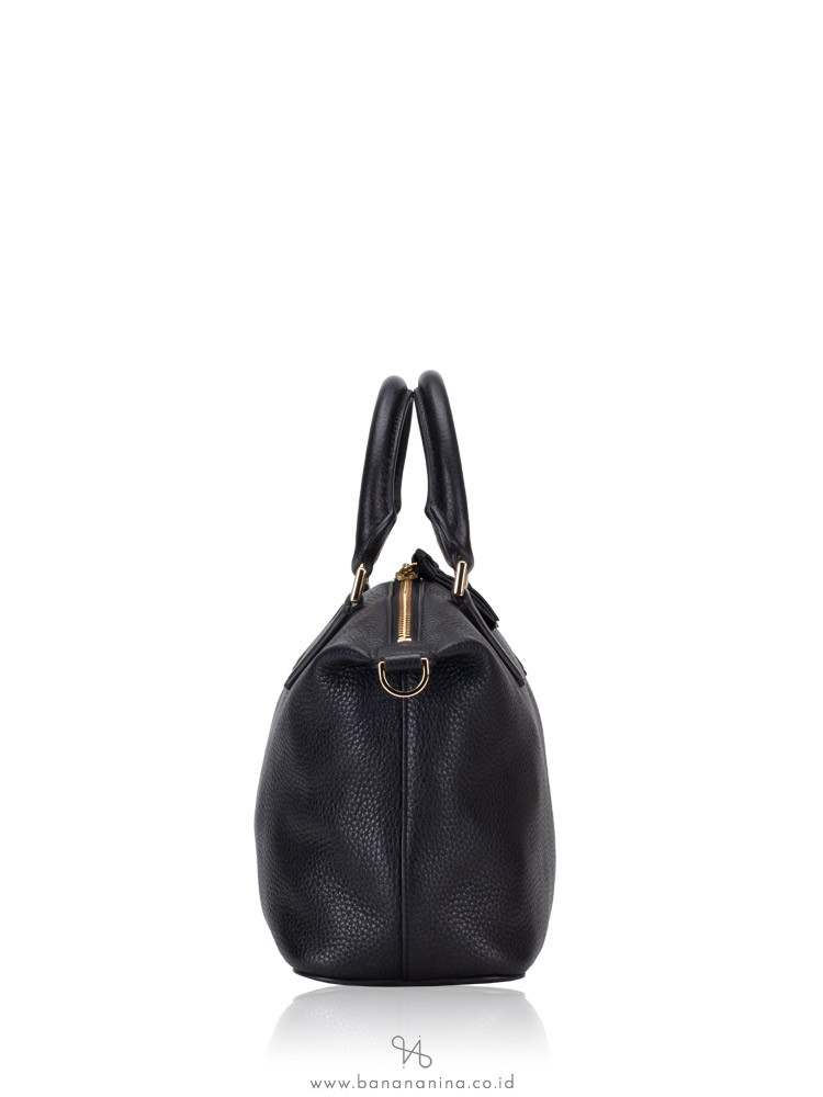 TORY BURCH Brody Leather Small Slouchy Satchel Black