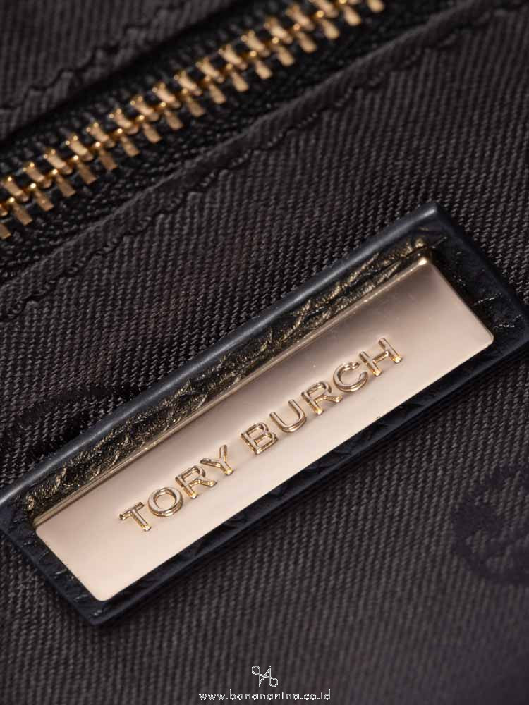 TORY BURCH Brody Leather Small Slouchy Satchel Black