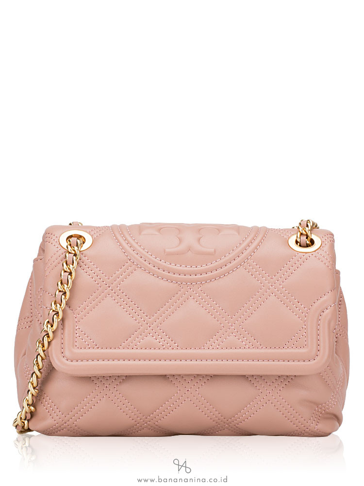 TORY BURCH Fleming Soft Leather Small Convertible Bag Pink Moon