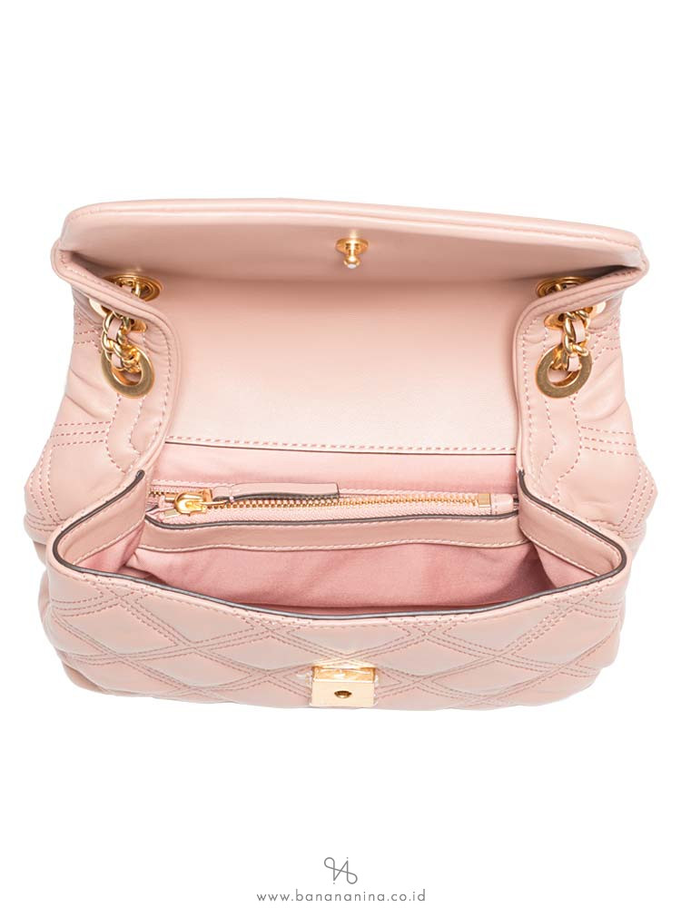 TORY BURCH Fleming Soft Leather Small Convertible Bag Pink Moon