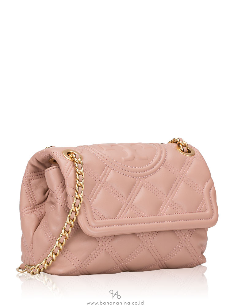 TORY BURCH Fleming Soft Leather Small Convertible Bag Pink Moon