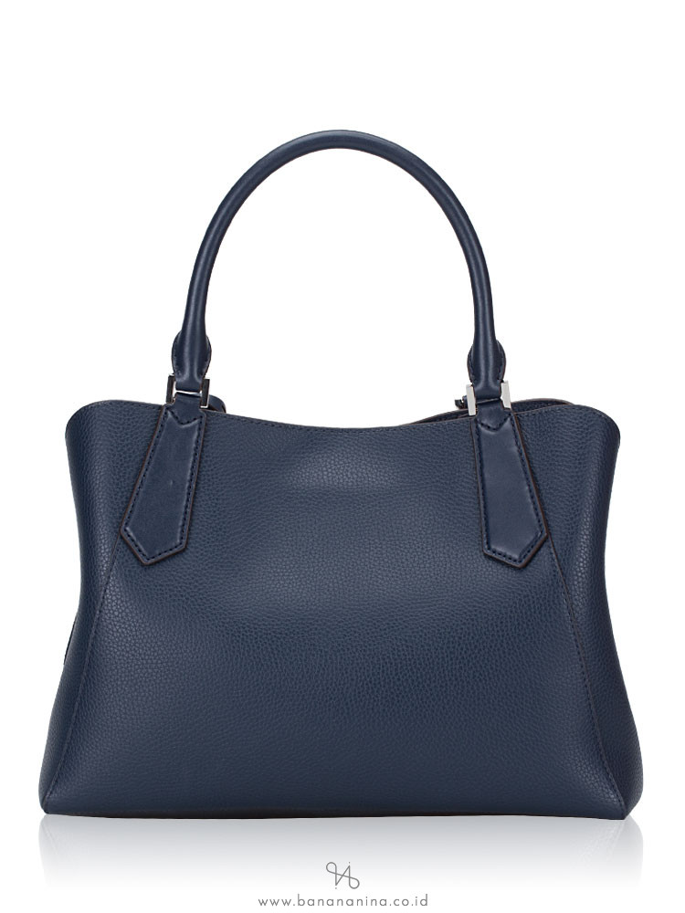 MICHAEL KORS Kimberly Large EW Leather Satchel Navy