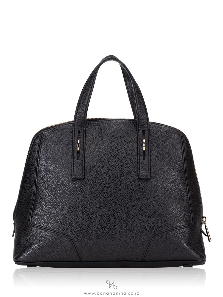 FURLA Perla Medium Leather Satchel Black