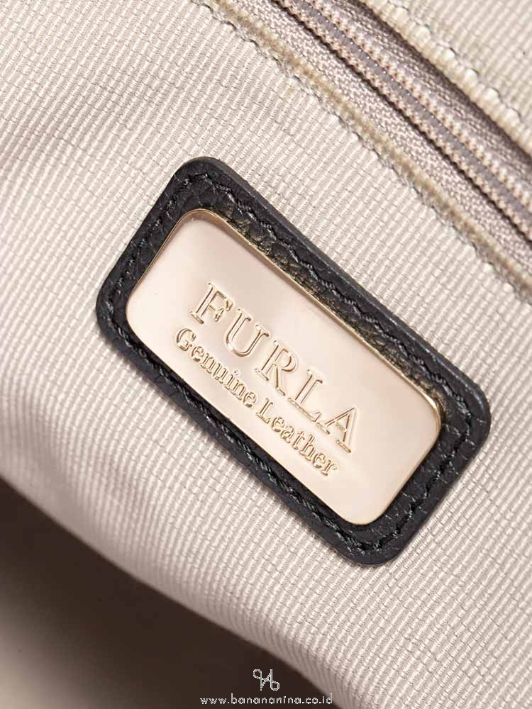 FURLA Perla Medium Leather Satchel Black
