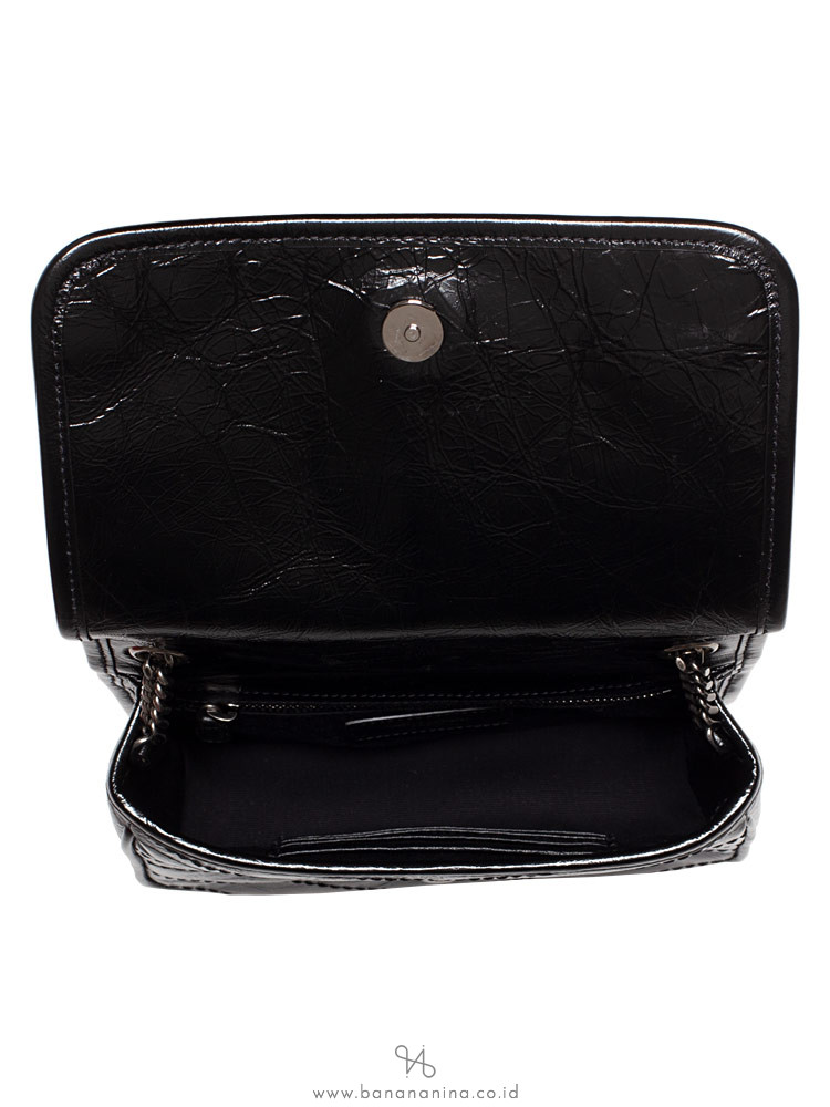 YSL Monogram Niki Chain Wallet Black