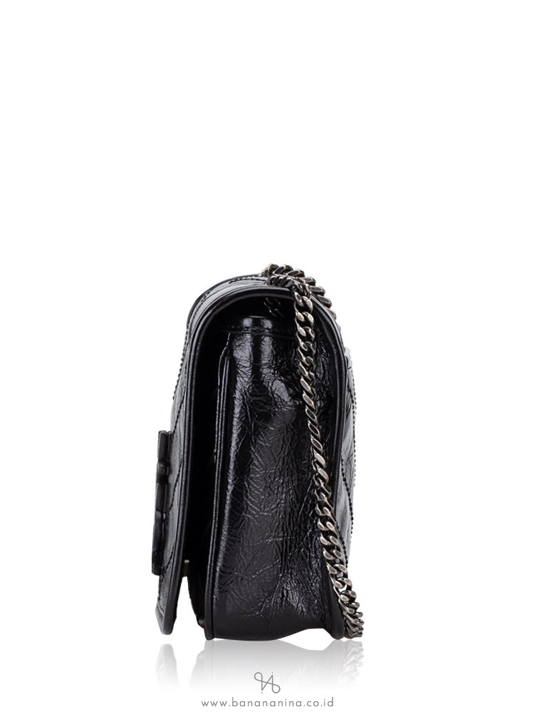 YSL Monogram Niki Chain Wallet Black