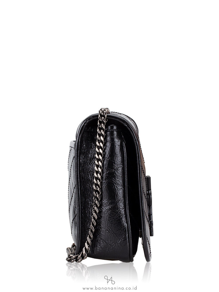 YSL Monogram Niki Chain Wallet Black