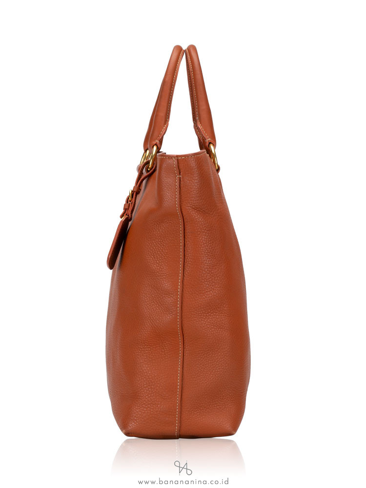 PRADA BN1713 Vitello Daino Tote Palissandro