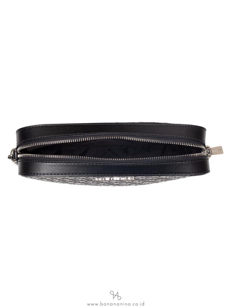 MICHAEL KORS Jet Set Item Monogram Large Debbosed Crossbody Black