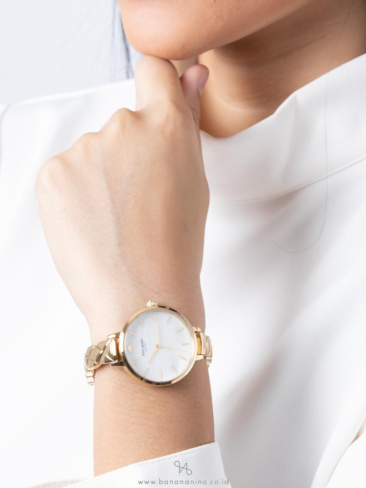 KATE SPADE KSW1472 Metro Scallop Leather Watch Nude