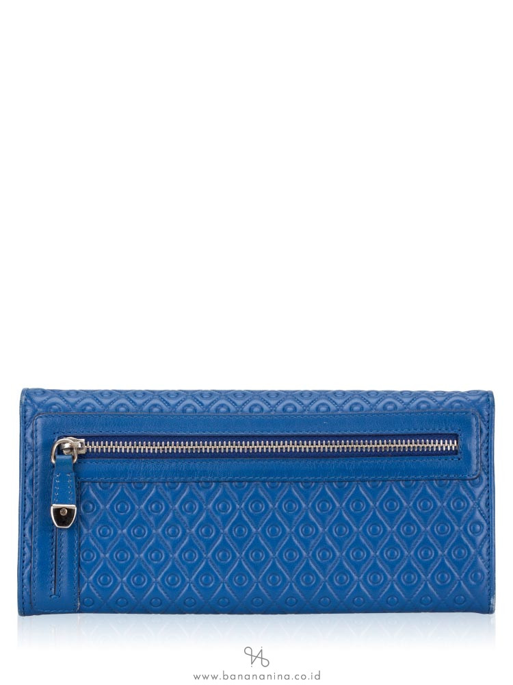 TOD'S Signature Embossed Wallet Blue