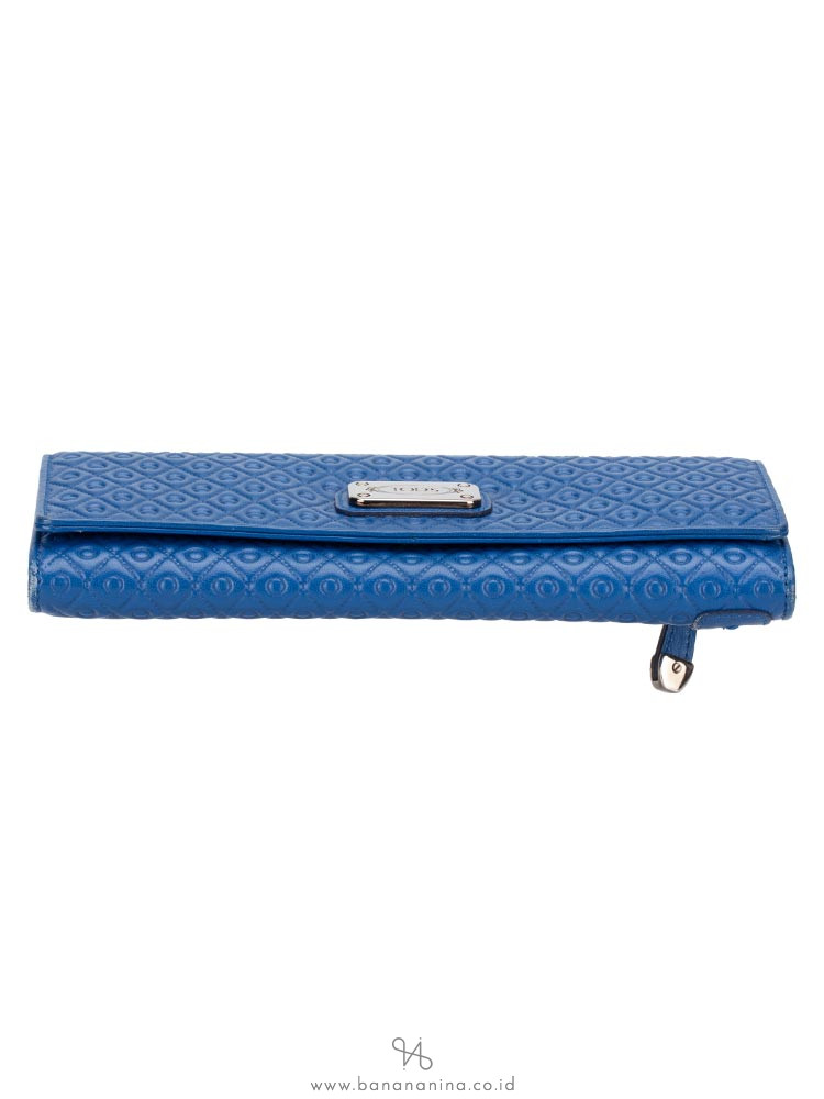 TOD'S Signature Embossed Wallet Blue