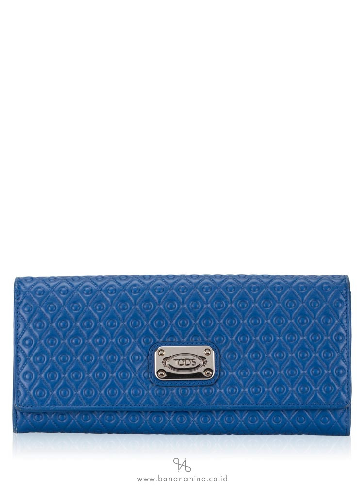 TOD'S Signature Embossed Wallet Blue