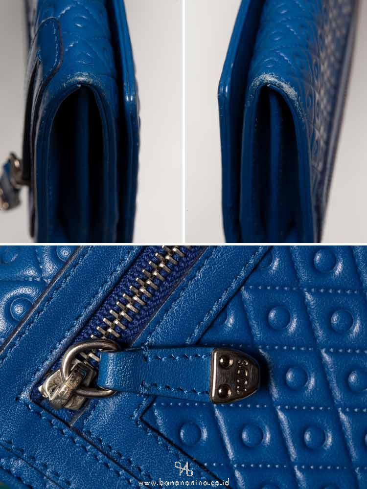TOD'S Signature Embossed Wallet Blue