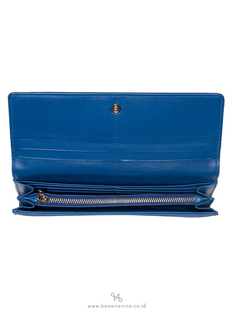 TOD'S Signature Embossed Wallet Blue
