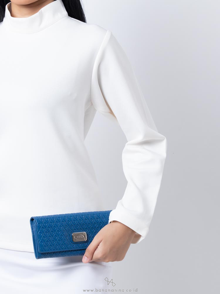 TOD'S Signature Embossed Wallet Blue