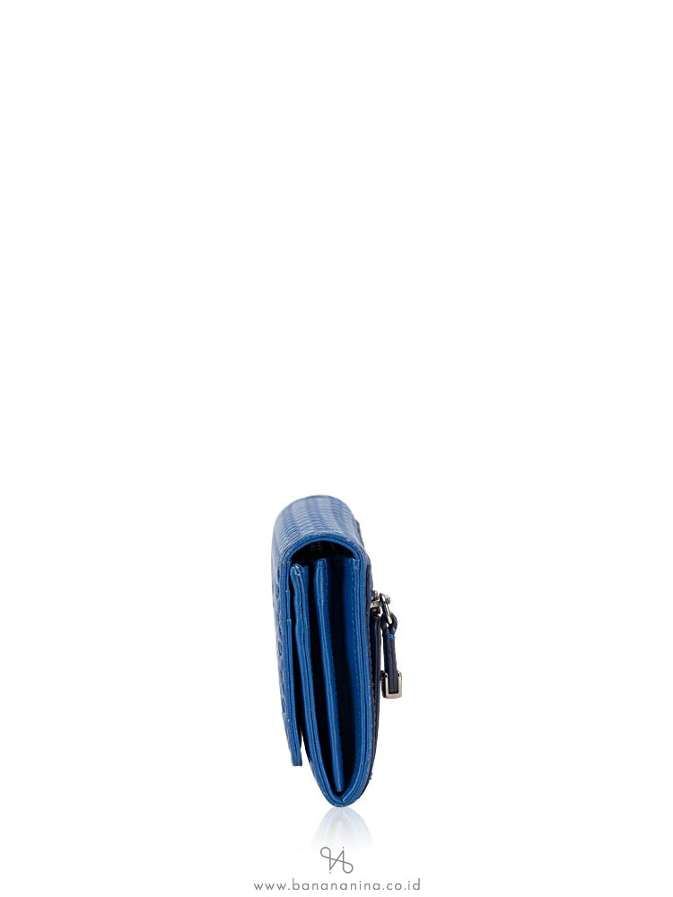 TOD'S Signature Embossed Wallet Blue