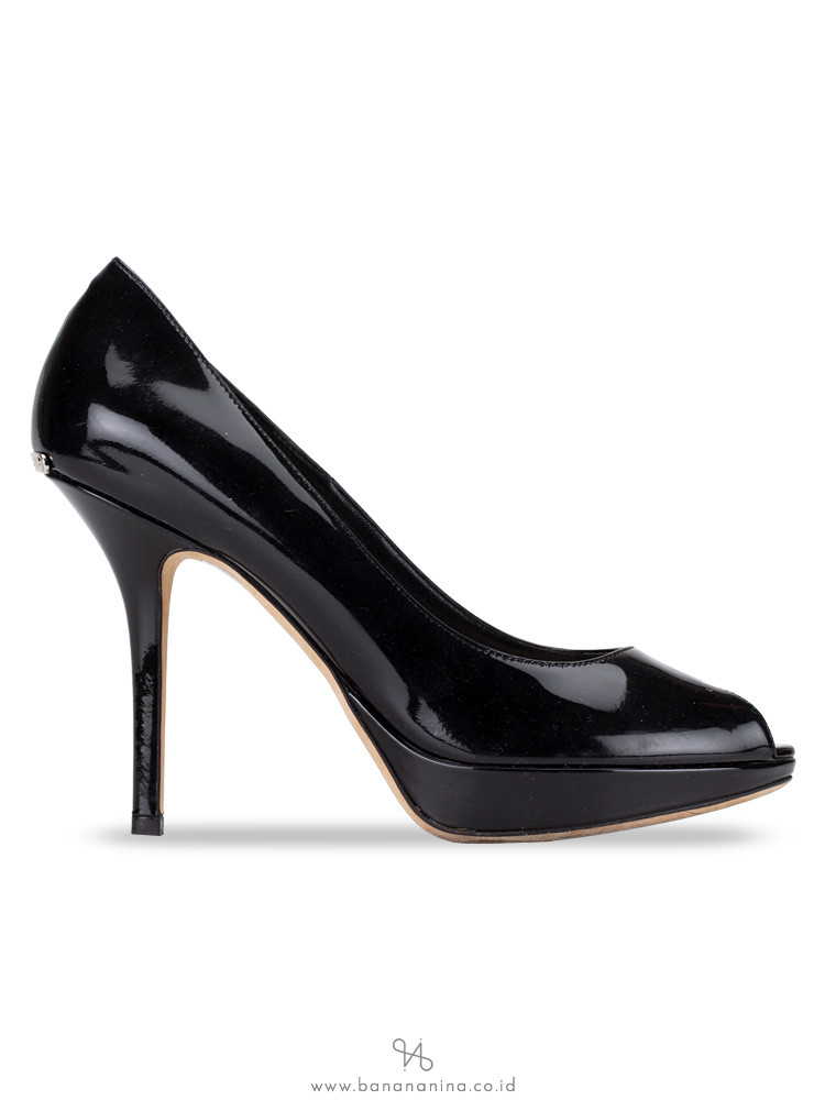 CHRISTIAN DIOR Miss Dior Patent Pump Noir Sz 38.5