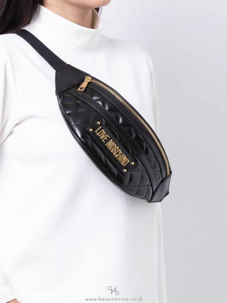 love moschino quilted belt bag