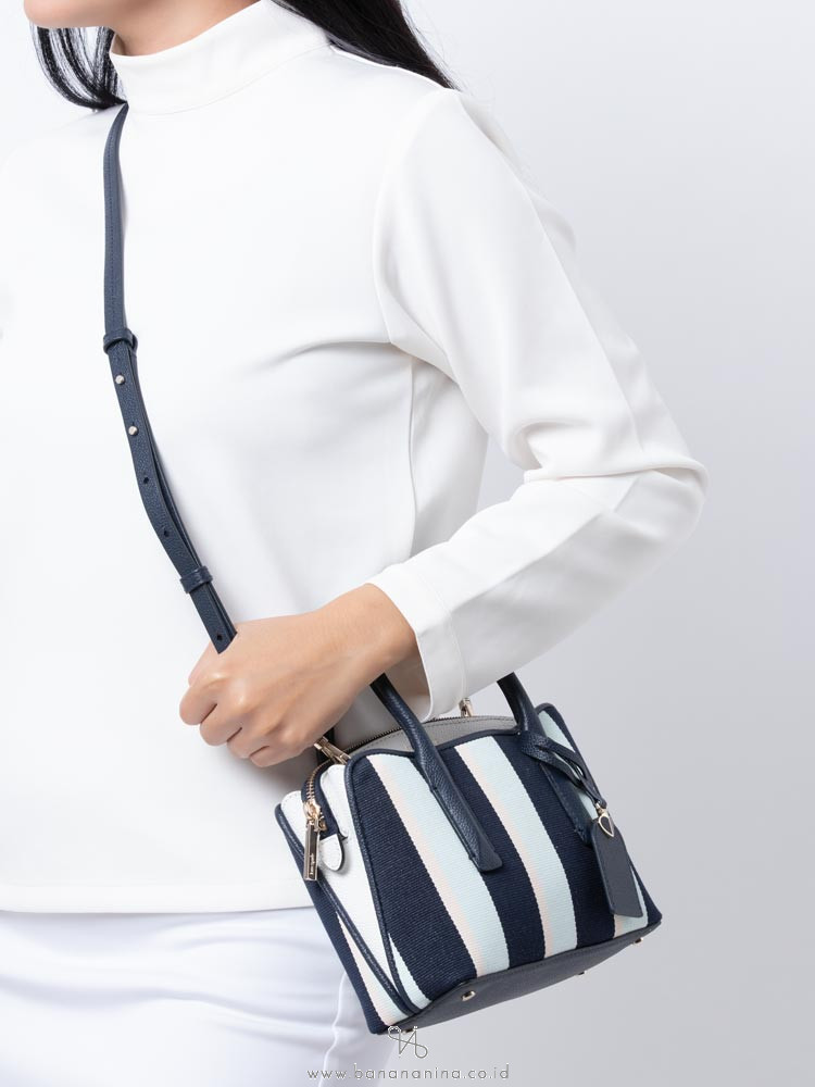 margaux canvas stripe medium satchel