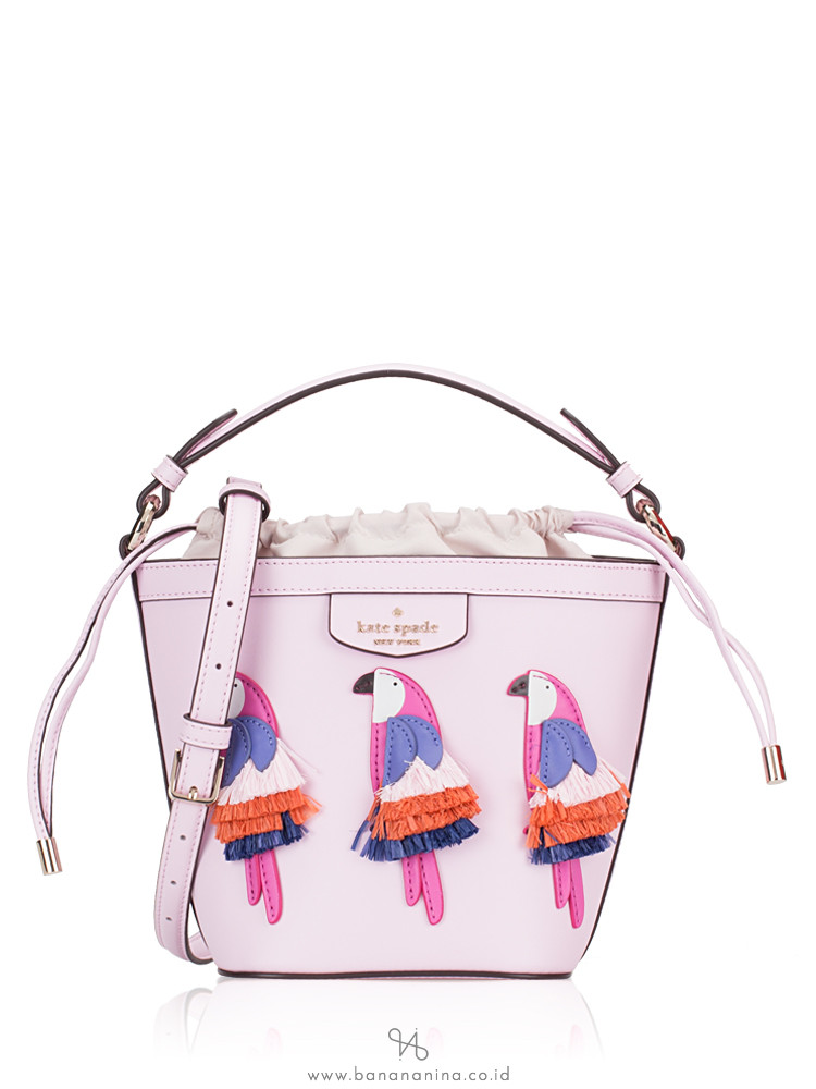 Kate Spade Pippa Flock Party Small Bucket Bag Serendipity Pink