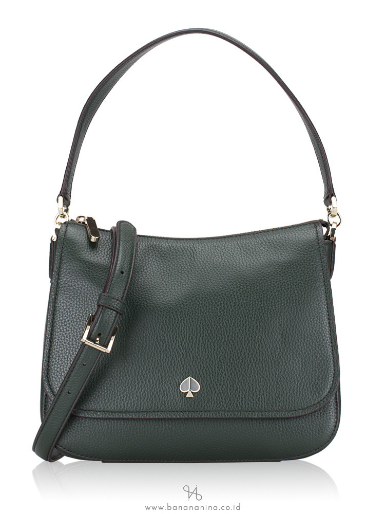 Kate Spade Polly Medium Convertible Flap Bag Deep Evergreen
