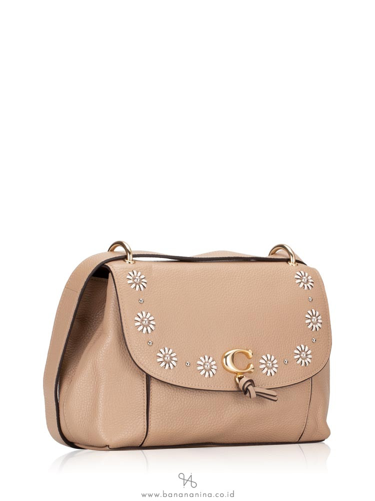 coach remi shoulder bag with whipstitch daisy applique