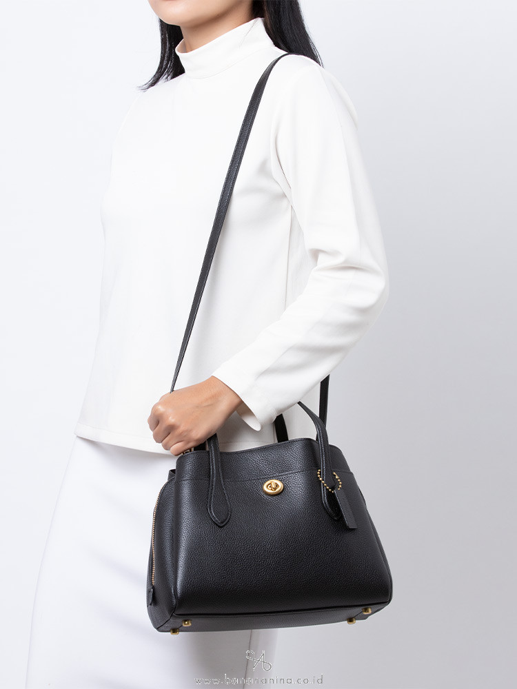 Coach polished pebble leather lora carryall new arrivals