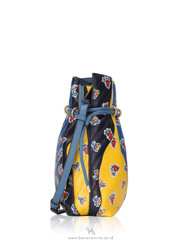 kira chevron floral patchwork bucket bolsa
