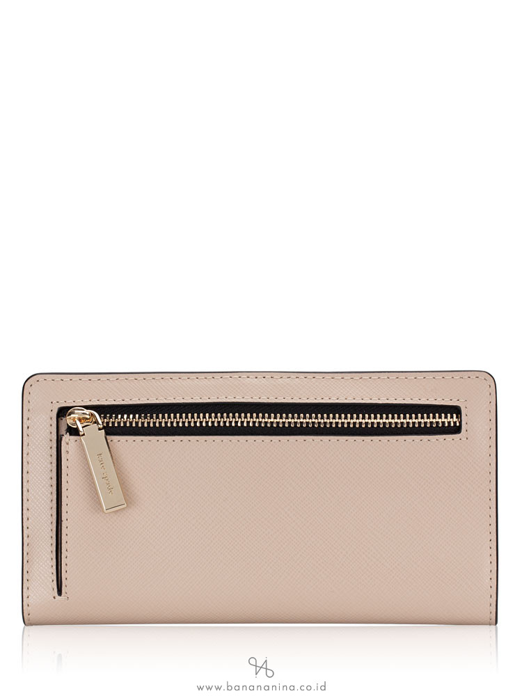 Kate Spade Staci Colorblock Large Slim Bifold Wallet Warm Beige Multi