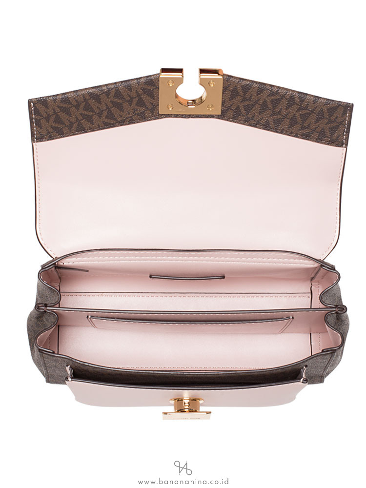 Michael Kors Crossbody with Tech Attached MK Signature Powder