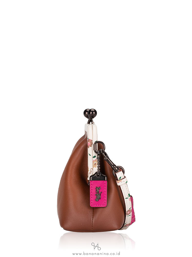 Coach kisslock clutch with blocked floral print outlet