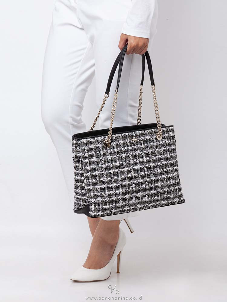 Kate spade tweed tote bag clearance